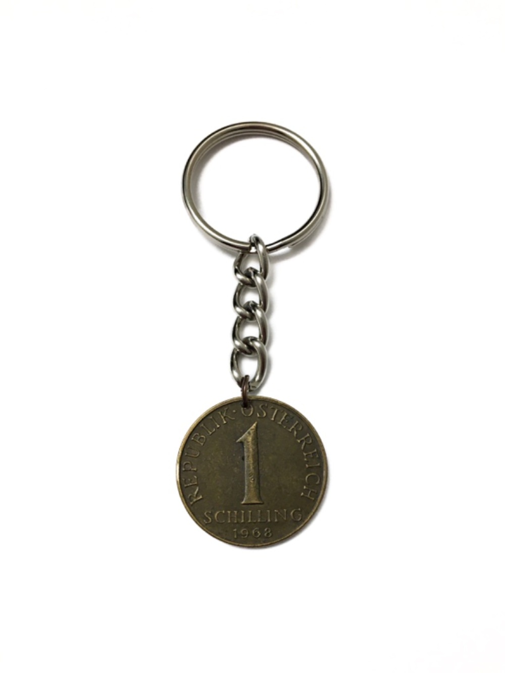 Austrian “Edelweiss” Coin Keychain, Vintage 1968 - Picture 2 of 2